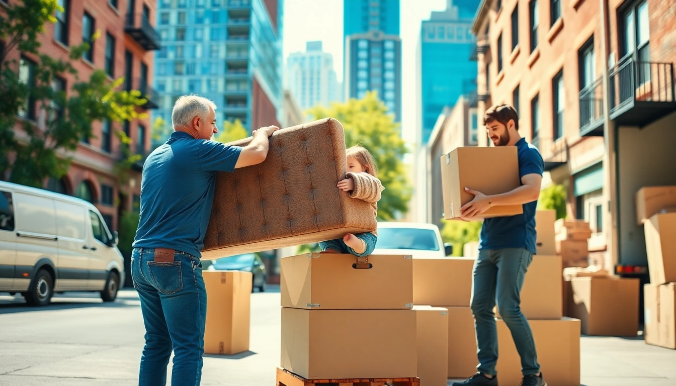Efficient movers in Boston assisting a family during their summer move.
