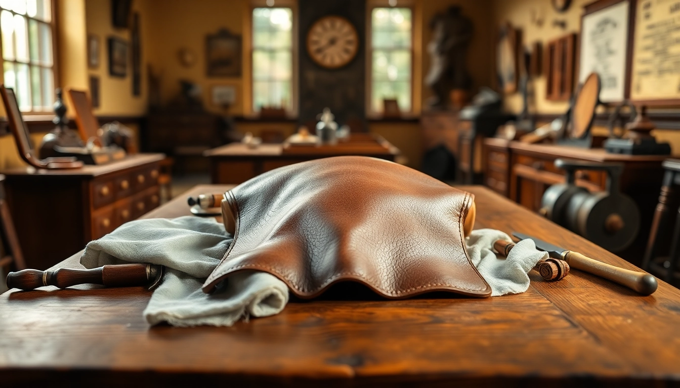 Showcase of museum-grade leather care techniques applied on a leather artifact.