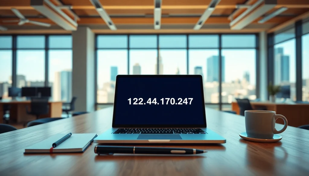 Membahas strategi digital untuk website https://152.42.170.247 dengan suasana kantor modern.