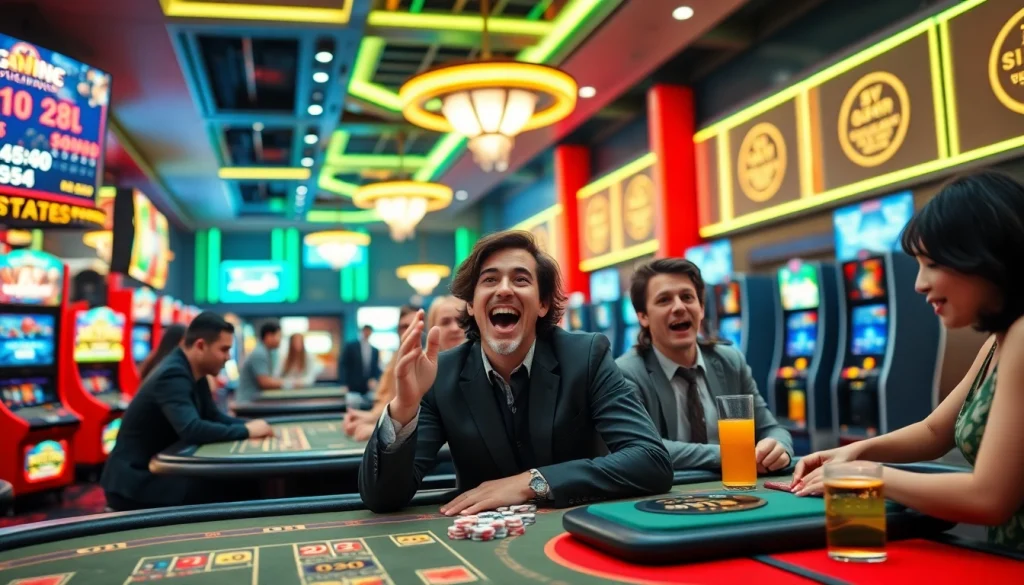 Engage with lively gameplay at https://whycazino.com, featuring vibrant casino ambiance and happy players.