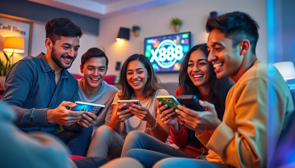 Engaging online gaming scene featuring players enjoying games from https://xx88.pizza/ in a cozy ambiance.
