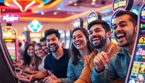 Momen energik pemain meraih kemenangan dalam slot gacor di kasino yang cerah.