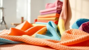 Bekijk wafel katoen in diverse kleuren en texturen prachtig gepresenteerd.