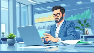 카드깡과 관련된 신용카드 거래를 분석하는 금융 전문가의 모습