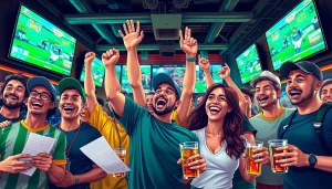 Engaged sports fans celebrating victories at the best sports betting sites for Mexico
