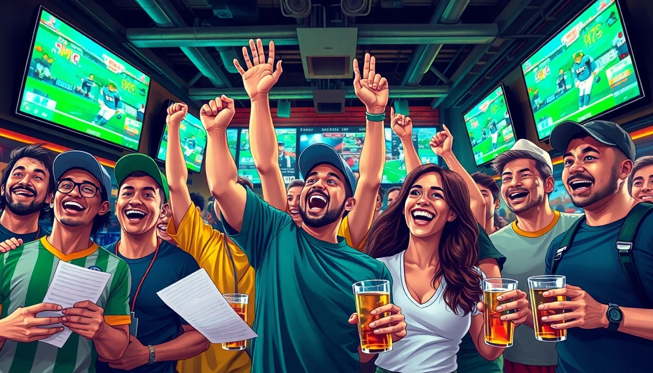 Engaged sports fans celebrating victories at the best sports betting sites for Mexico