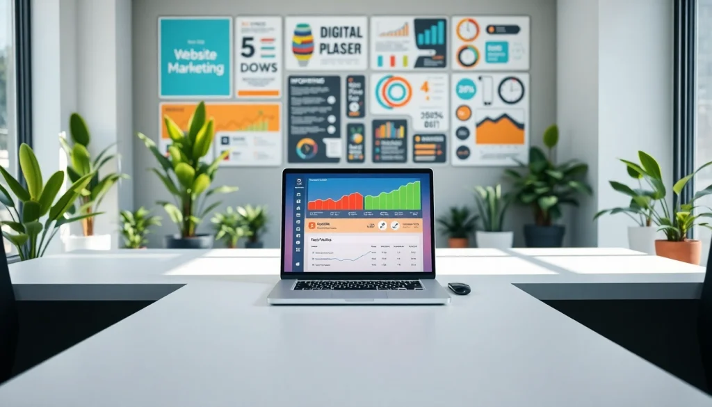 Engaging digital marketing workspace showcasing 79king analytics on a laptop.