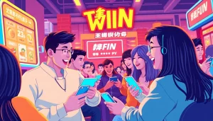 Players enjoying the thrilling tashanwin gaming experience on their devices, filled with excitement.