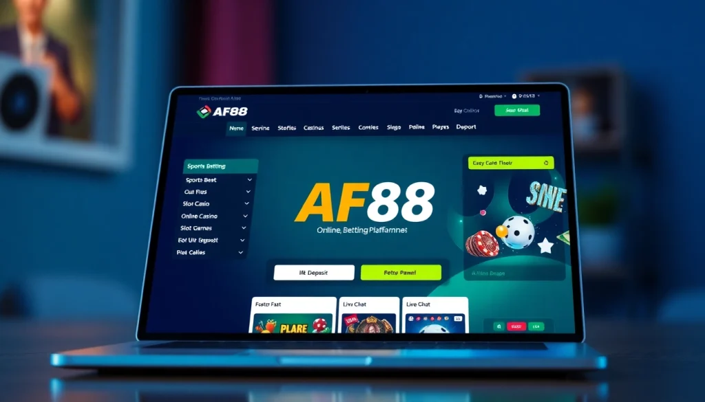 Engaging screen interface of af88 com showcasing betting options and user-friendly design.