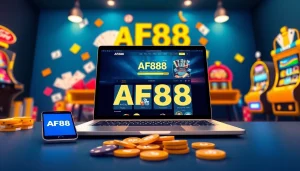 Interactive online gambling experience at AF88 com showcasing a modern interface and gaming elements.