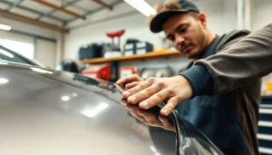 Werkstatt mit Hol und Bringservice Berlin zeigt einen Mechaniker, der effizient an einem Auto arbeitet.