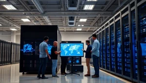 Illustration of virtualization Fredericksburg in a modern data center showcasing advanced technologies.