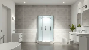 La cabine de douche sirhona illuminée, offrant une expérience moderne et élégante pour votre salle de bain.