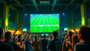 스포츠중계에서 다양한 스포츠 행사와 열정적인 팬들을 보여주는 장면