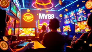 Exciting players engaging with the MV88 game online, highlighting thrilling gameplay and immersive experience.