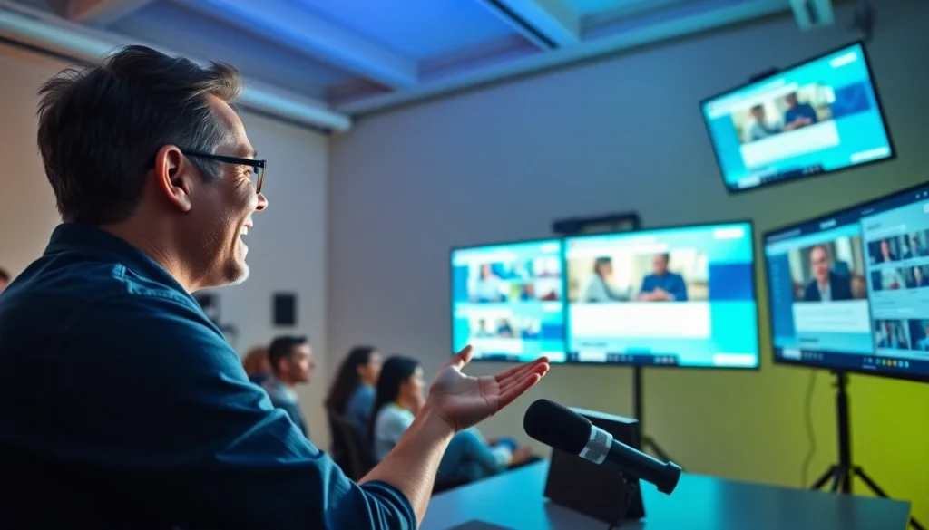 Kooralive content creator engaging with an audience in a vibrant live-streaming setup.