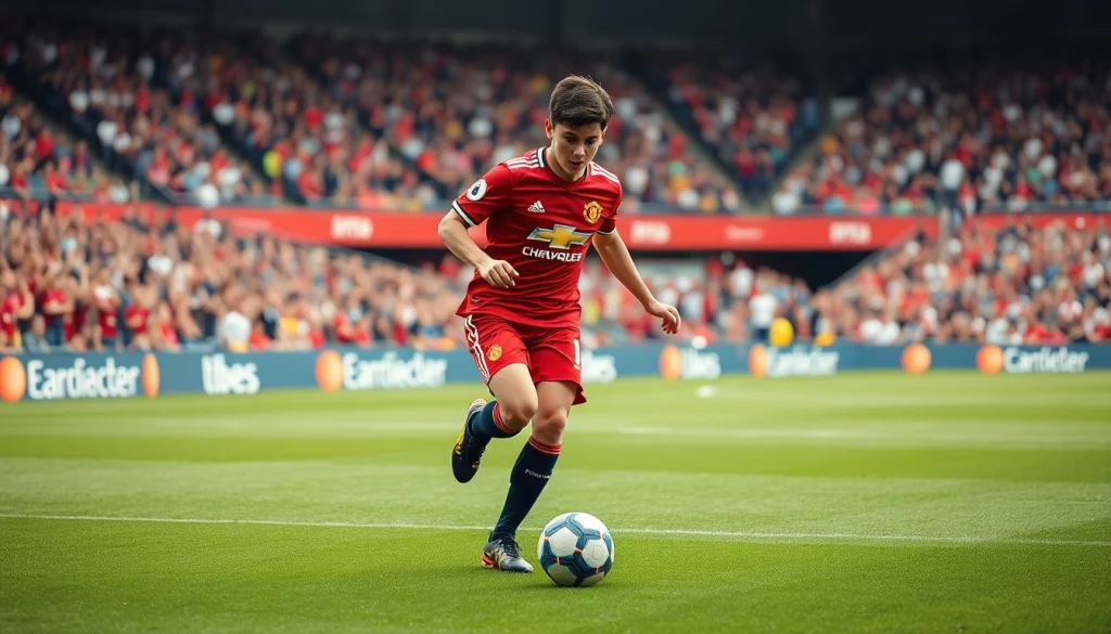 Watch Alejandro Garnacho skillfully maneuver the ball on the pitch at https://diknews.co.uk/alejandro-garnacho/ with a fierce determination.