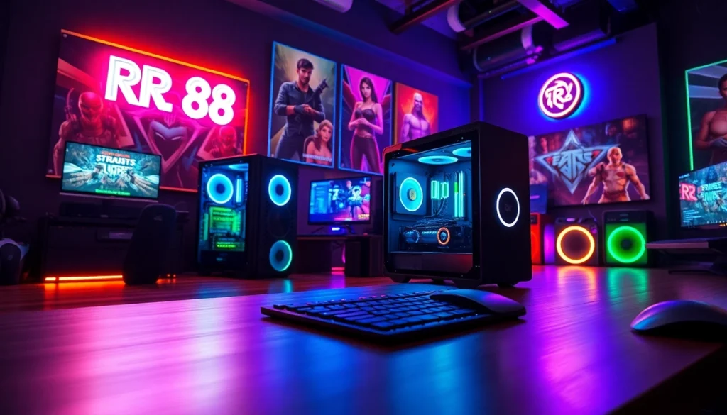 Engaging gaming scene highlighting the RR 88 setup with vibrant lighting and modern technology.