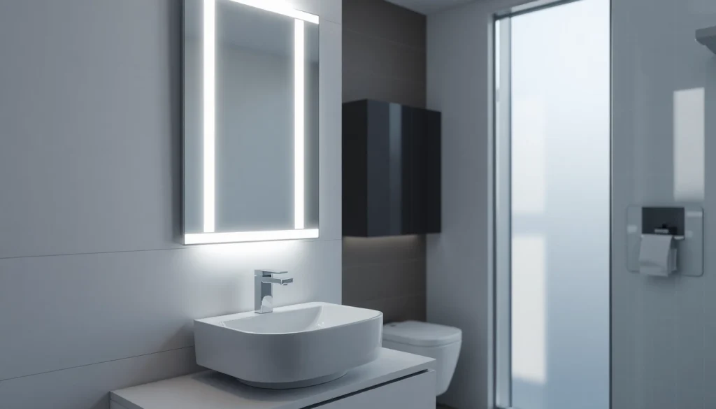 Gestalten Sie Ihr Badezimmer mit dem eleganten sonni Spiegelschrank, der modernes Design und funktionale Beleuchtung verbindet.