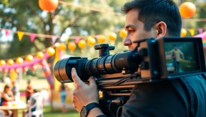 Capture engaging moments with vediography at an outdoor event, showcasing vibrant settings and professional videography.