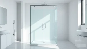 Installer une paroi de douche en verre moderne dans une salle de bain élégante.