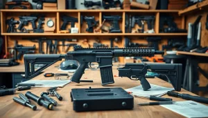 Assemble a polymer 80 kit in a detailed workshop setup featuring tools and accessories.
