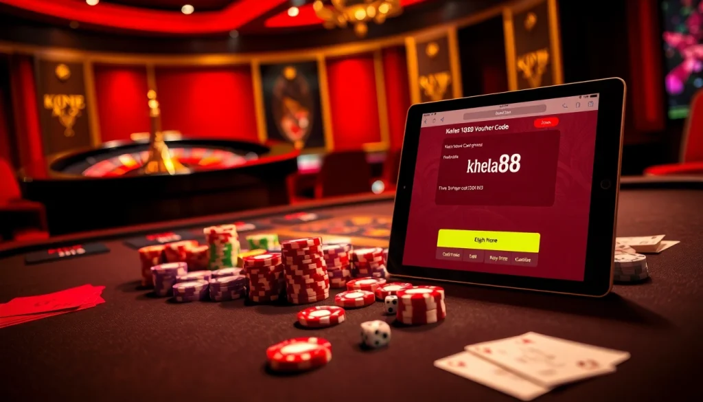 Experience the excitement at Khela88 with a vibrant casino scene featuring a khela88 voucher code.