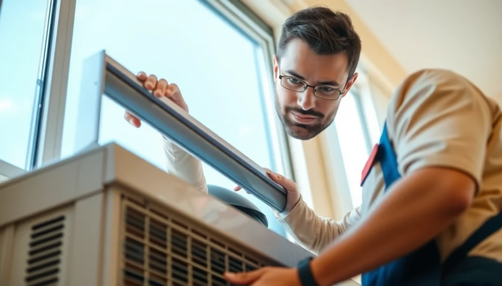 Professional technician conducting ac repair phoenix az in a bright and inviting home setting.