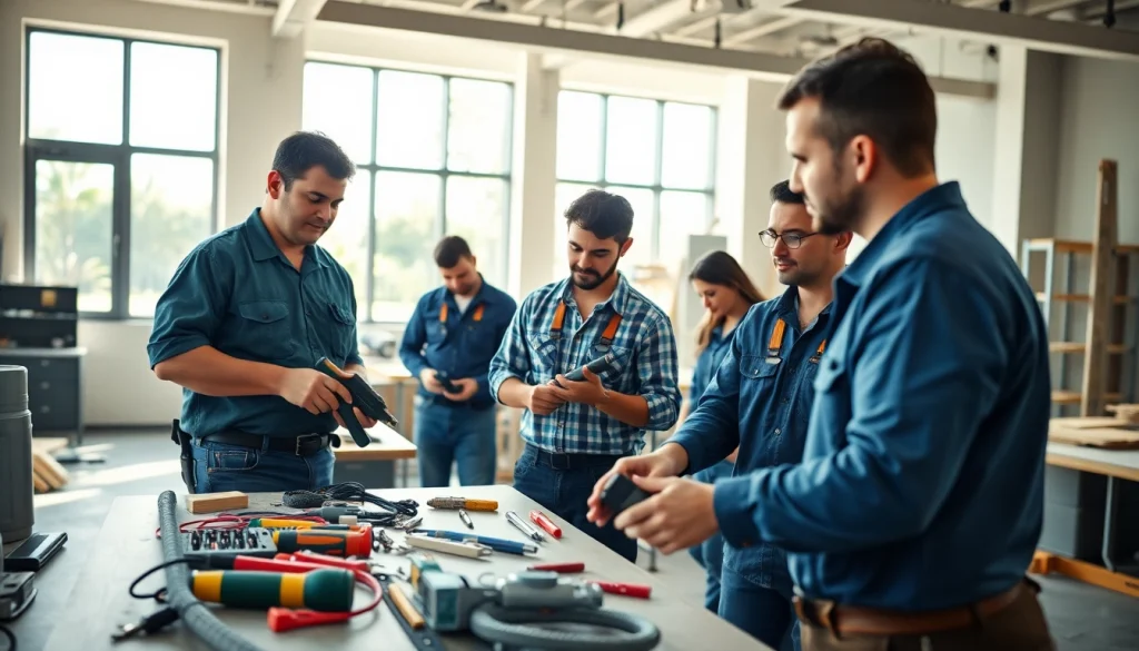 Students actively participating in courses at hawaii trade schools, focusing on practical training.