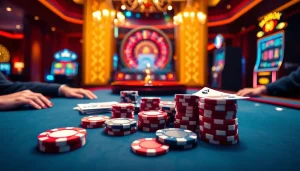 Exciting poker game scene at 789club with professional players and vibrant casino atmosphere.