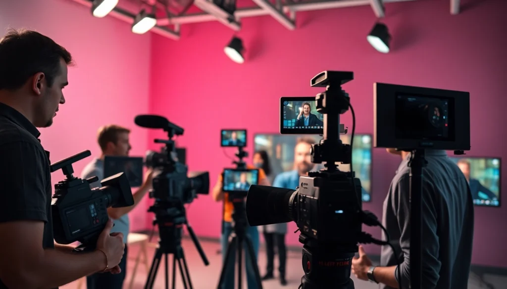 Capture the essence of a Video Production Company Phoenix in action, highlighting creativity and teamwork.