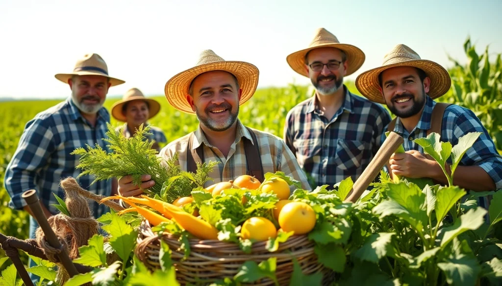 Petani toto bekerja di ladang dengan hasil panen melimpah dan alat pertanian tradisional.