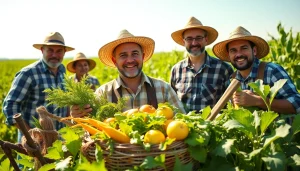 Petani toto bekerja di ladang dengan hasil panen melimpah dan alat pertanian tradisional.