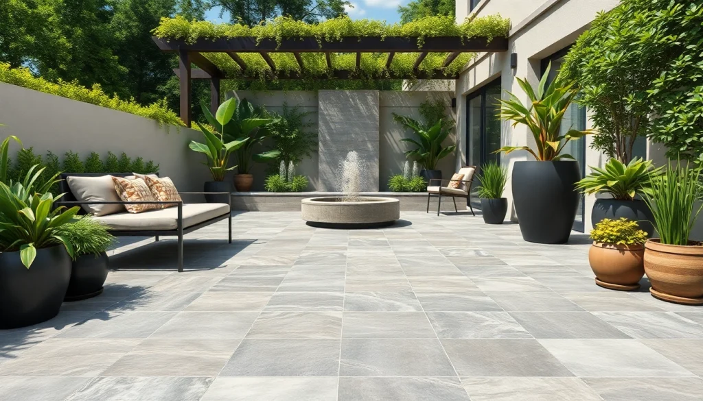 Des carreaux de carrelage extérieur époustouflants présentés sur une terrasse moderne, mettant en valeur l'élégance et la durabilité.