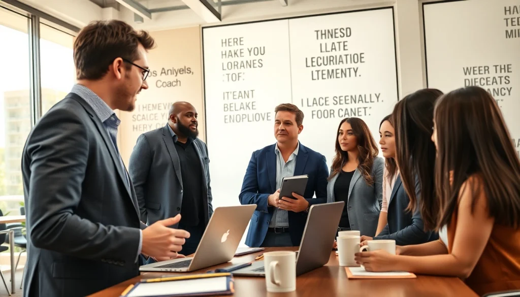 Business coach los Angeles facilitating a dynamic workshop with entrepreneurs.