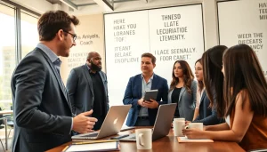 Business coach los Angeles facilitating a dynamic workshop with entrepreneurs.