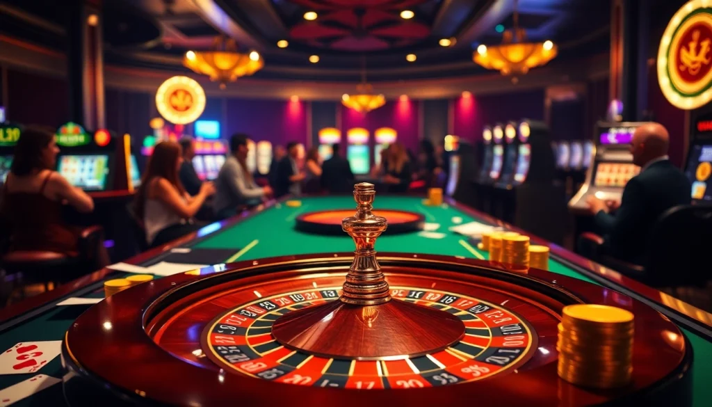 Engaging roulette game scene at https://rr88.gratis/ with vibrant colors and casino elements.