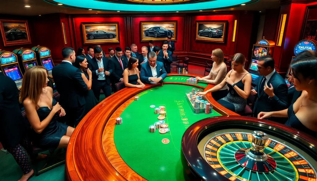 Experience the thrill of Bugatti8 casino games at a vibrant poker night with luxury and excitement.