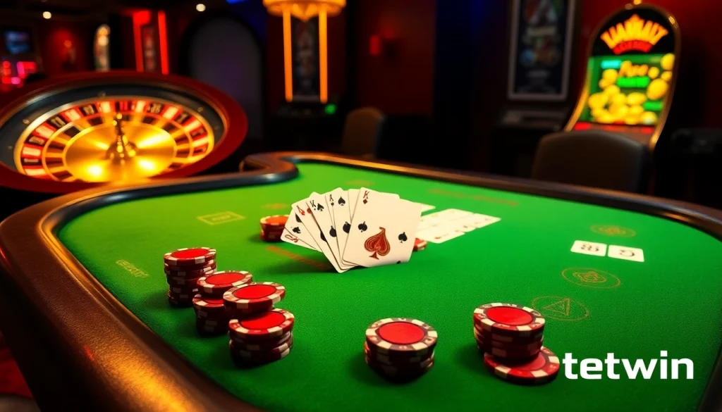 Experience the thrill of netwin at a luxurious casino with vibrant tables and exciting games.