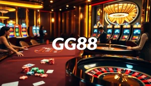 Players thrill at the GG88 casino table, showcasing excitement in high-stakes gambling.