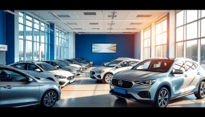 Welcoming car rental office in Chișinău showcasing avtoprokat vehicles.