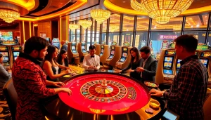 Players enjoying an exhilarating game at the XX88 roulette table in a luxurious casino.