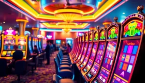 หมุนสล็อต 918kiss slot ในบรรยากาศคาสิโนที่มีสีสันสดใสและมีชีวิตชีวา