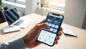 Engaging mobile CRM interface displayed on a smartphone, showcasing advanced customer relationship management tools.