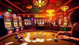 Rasakan kegembiraan obraltoto di kasino yang hidup dengan chip poker, kartu, dan mesin slot yang mendebarkan.