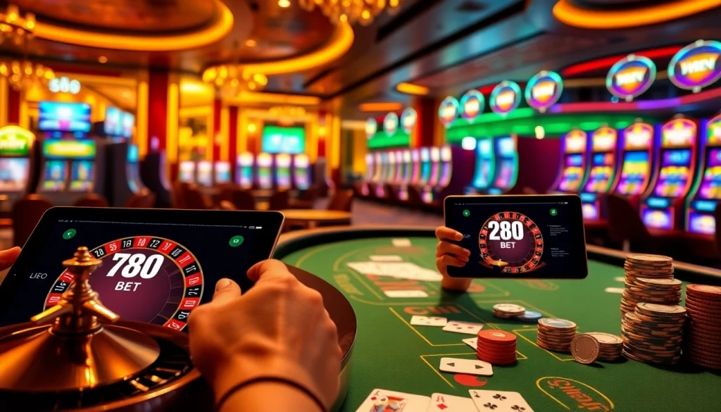Experience thrilling gameplay at F88BET with vibrant casino tables and high-stakes cards.