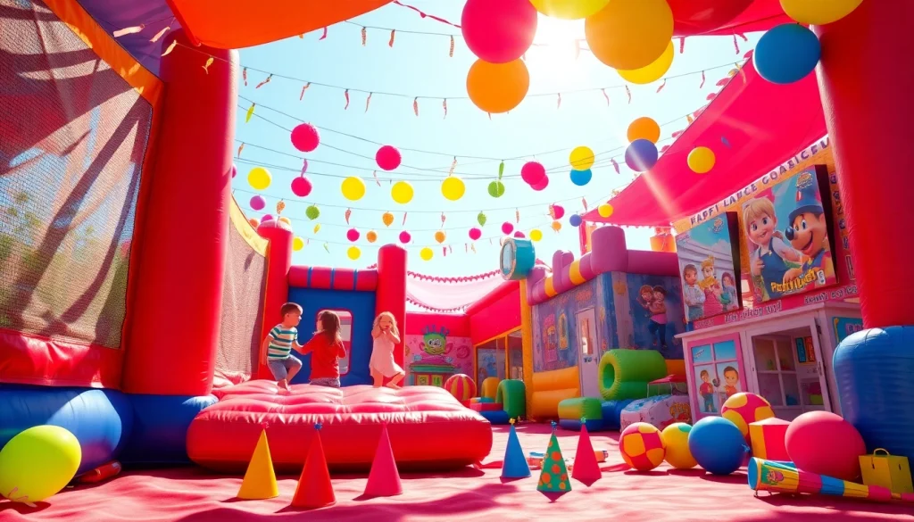 Enjoy the fun and vibrant party setup at https://www.tcspecialentertainment4u.com showcasing families in a colorful entertainment environment.