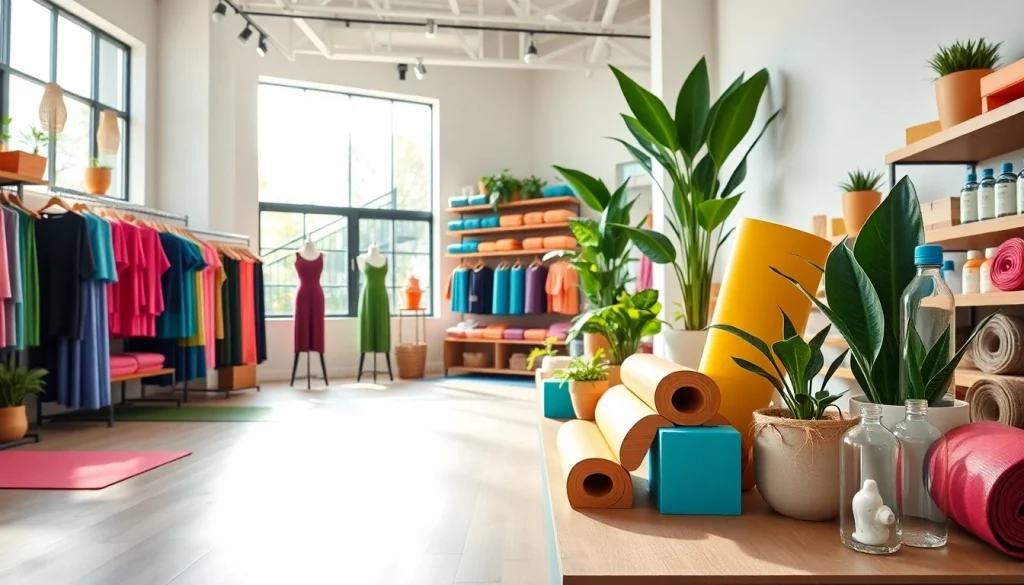 Explore selections in a Yoga Shop featuring yoga mats, accessories, and clothing for wellness.