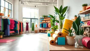 Explore selections in a Yoga Shop featuring yoga mats, accessories, and clothing for wellness.