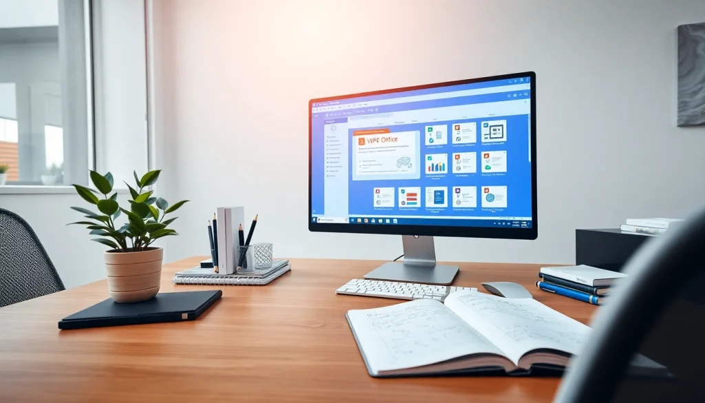 wps下载 software interface displayed on a modern office workspace computer.